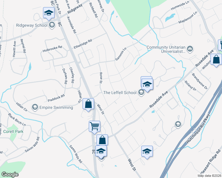 map of restaurants, bars, coffee shops, grocery stores, and more near 3 Belmont Street in White Plains