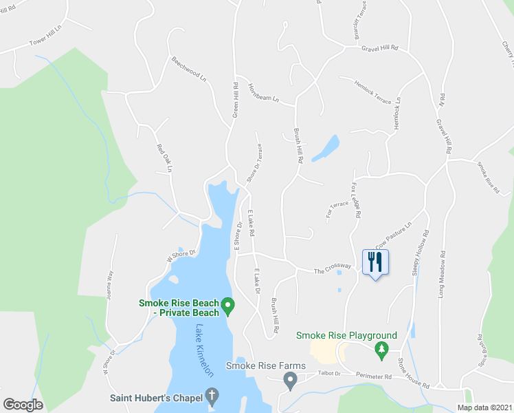 map of restaurants, bars, coffee shops, grocery stores, and more near 74 East Lake Road in Kinnelon