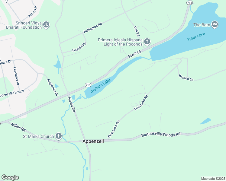 map of restaurants, bars, coffee shops, grocery stores, and more near 165 South Lane in Stroudsburg