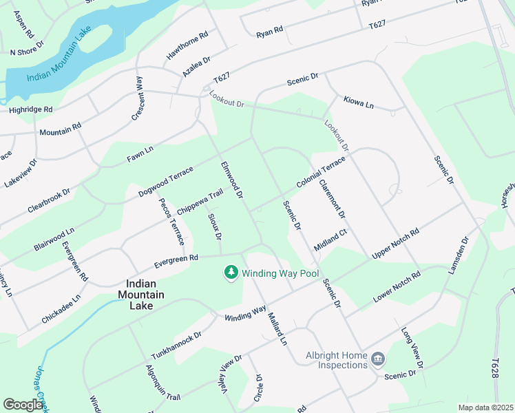 map of restaurants, bars, coffee shops, grocery stores, and more near 107 Colonial Terrace in Albrightsville