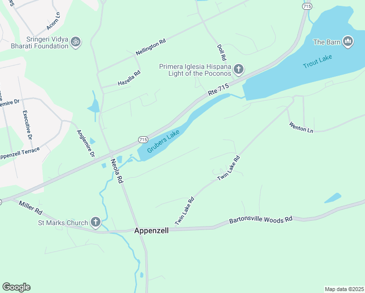 map of restaurants, bars, coffee shops, grocery stores, and more near 165 South Lane in Stroudsburg