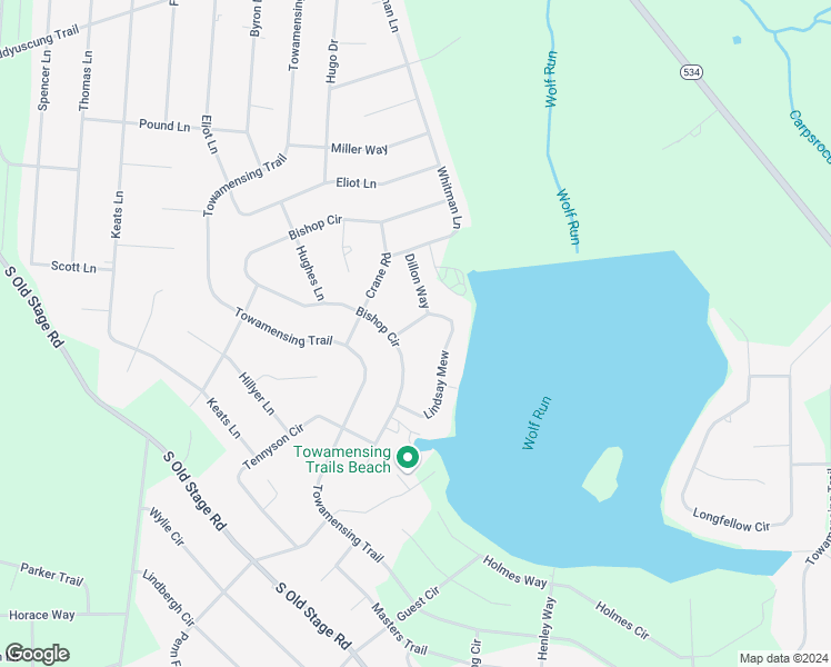 map of restaurants, bars, coffee shops, grocery stores, and more near 10 Dillon Way in Albrightsville