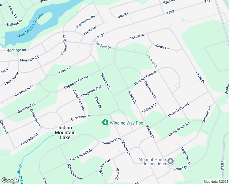 map of restaurants, bars, coffee shops, grocery stores, and more near 107 Colonial Terrace in Albrightsville