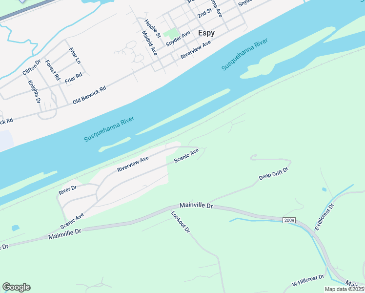 map of restaurants, bars, coffee shops, grocery stores, and more near 598 T417 in Bloomsburg