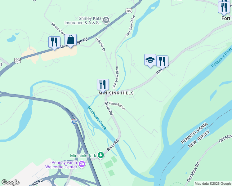 map of restaurants, bars, coffee shops, grocery stores, and more near in Monroe County