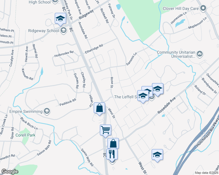 map of restaurants, bars, coffee shops, grocery stores, and more near 2 June Court in White Plains