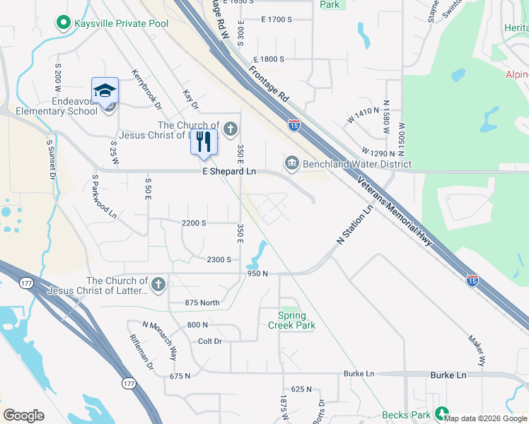 map of restaurants, bars, coffee shops, grocery stores, and more near Denver and Rio Grande Western Rail Trail in Farmington