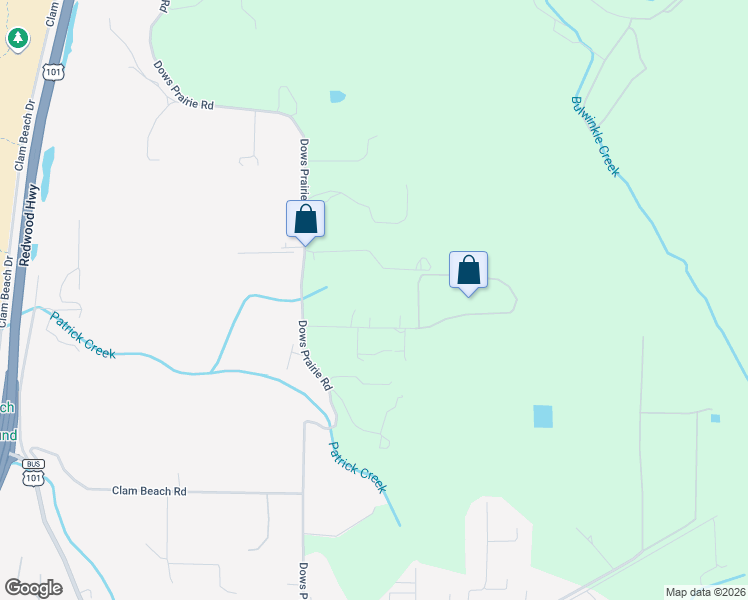 map of restaurants, bars, coffee shops, grocery stores, and more near 1675 Woody Road in Humboldt