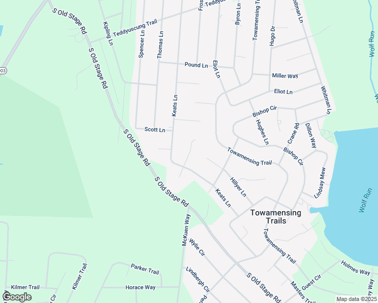 map of restaurants, bars, coffee shops, grocery stores, and more near 753 Keats Lane in Albrightsville