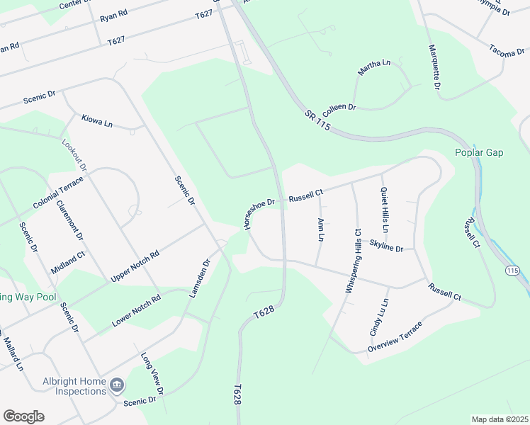 map of restaurants, bars, coffee shops, grocery stores, and more near 158 Horseshoe Drive in Effort