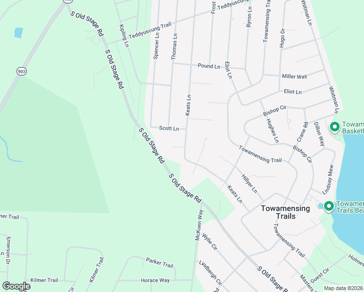 map of restaurants, bars, coffee shops, grocery stores, and more near 97 Katu Trail in Albrightsville