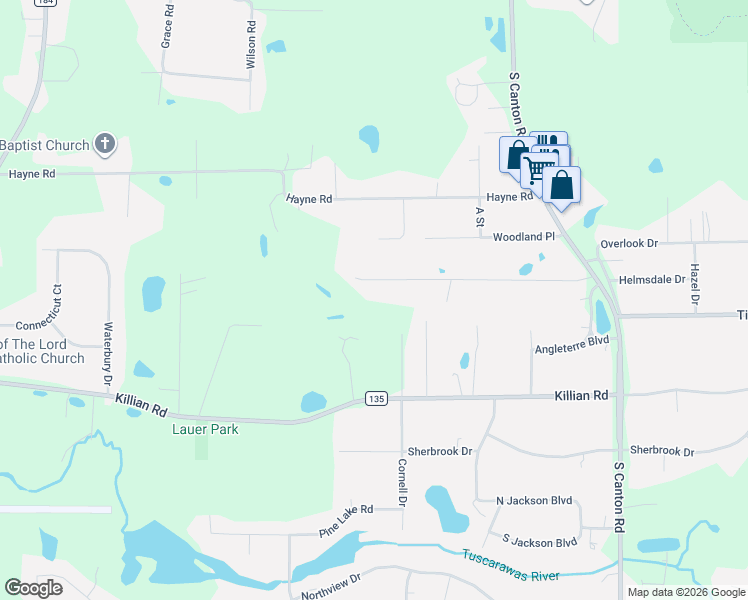 map of restaurants, bars, coffee shops, grocery stores, and more near 2988 Greenleaf Road in Akron