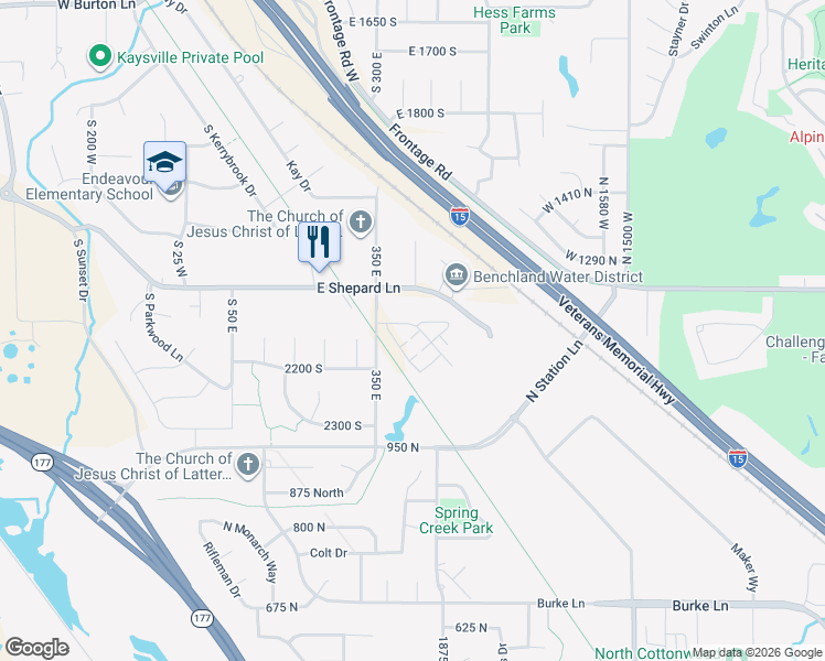 map of restaurants, bars, coffee shops, grocery stores, and more near Denver and Rio Grande Western Rail Trail in Farmington