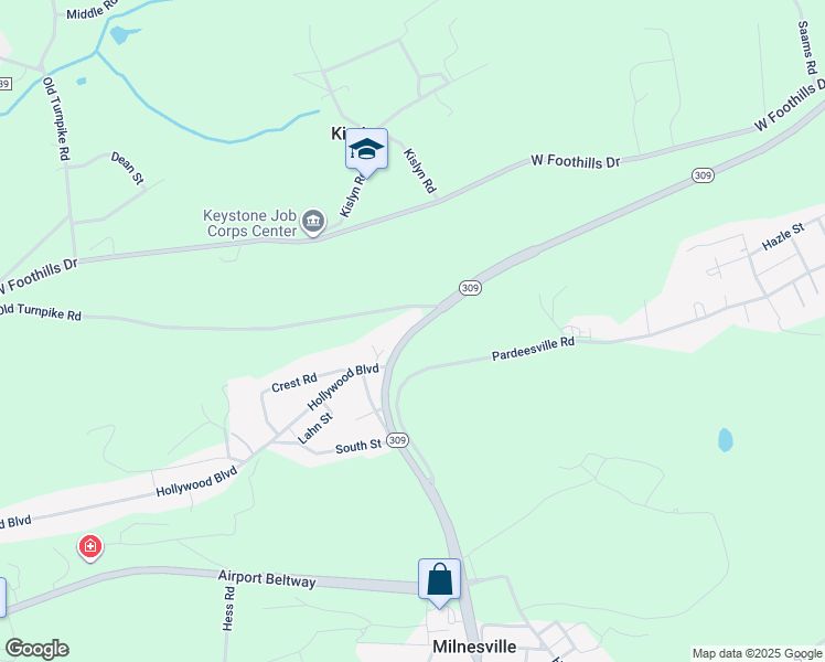 map of restaurants, bars, coffee shops, grocery stores, and more near 200-230 South Mountain Boulevard in Hazleton