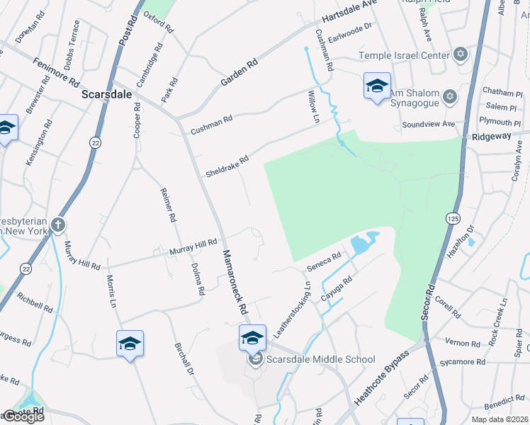 map of restaurants, bars, coffee shops, grocery stores, and more near 41 Murray Hill Road in Scarsdale