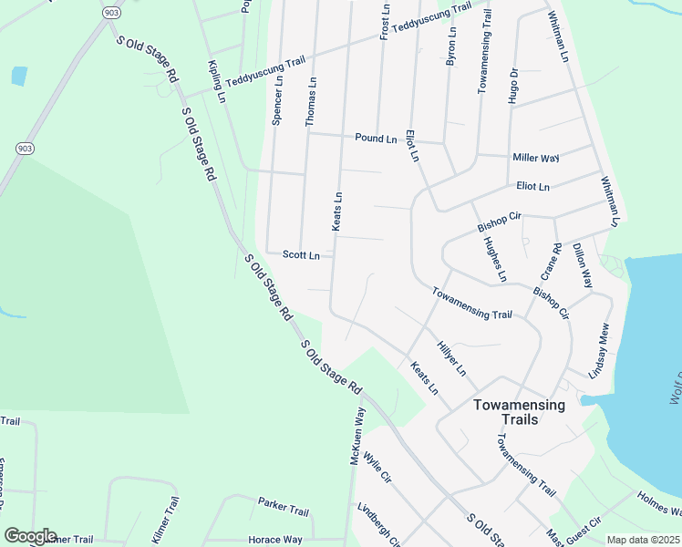 map of restaurants, bars, coffee shops, grocery stores, and more near 100 Keats Lane in Albrightsville