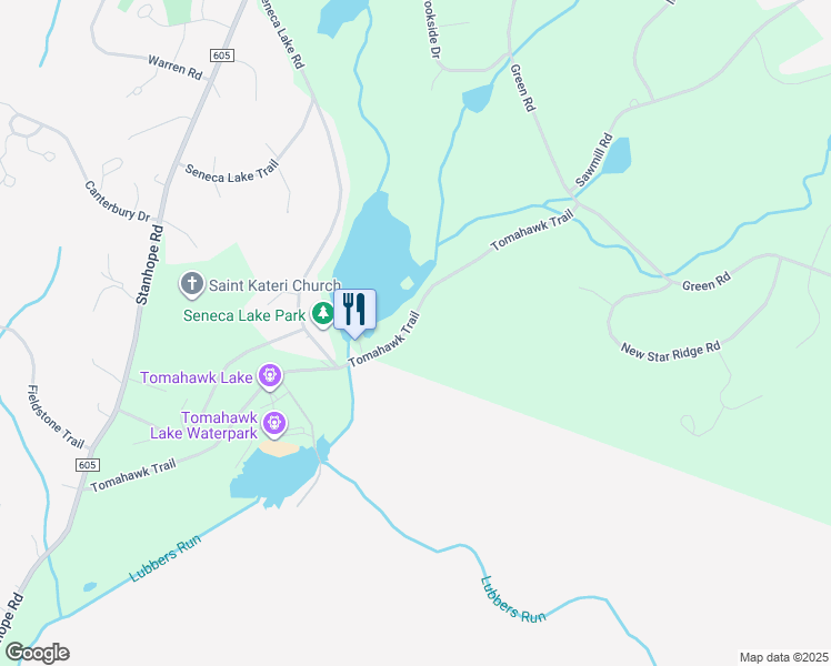map of restaurants, bars, coffee shops, grocery stores, and more near 89 Tomahawk Trail in Sparta Township
