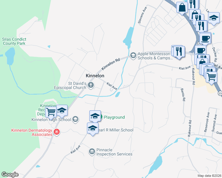 map of restaurants, bars, coffee shops, grocery stores, and more near 83 Kiel Avenue in Kinnelon