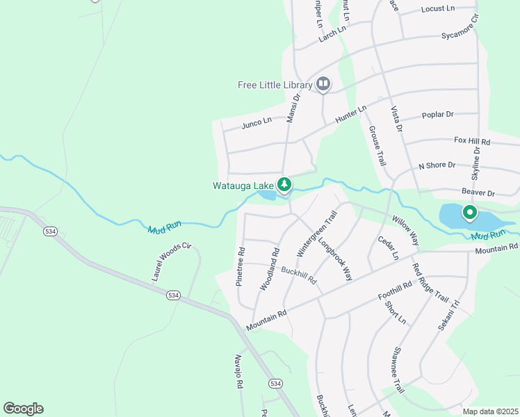 map of restaurants, bars, coffee shops, grocery stores, and more near 135 Longbrook Way in Albrightsville