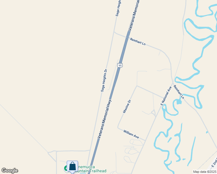 map of restaurants, bars, coffee shops, grocery stores, and more near 5800 U.S. 95 in Winnemucca