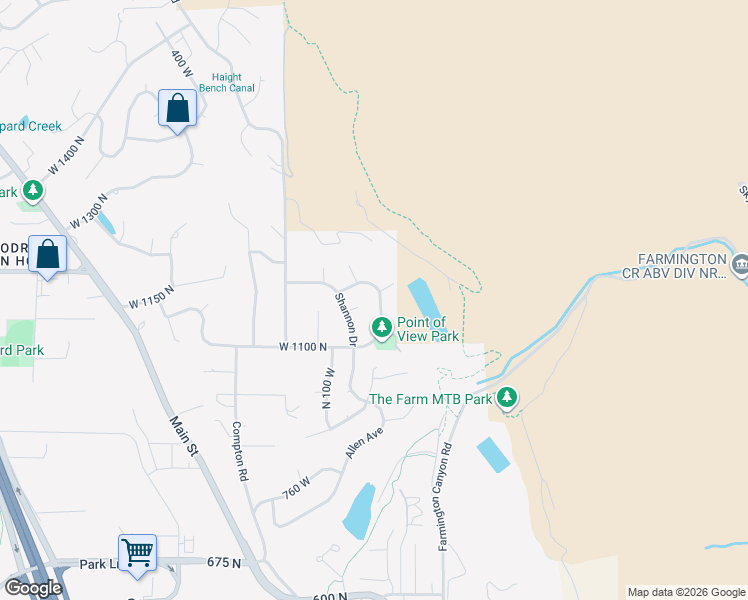 map of restaurants, bars, coffee shops, grocery stores, and more near 1158 West Robyn Way in Farmington