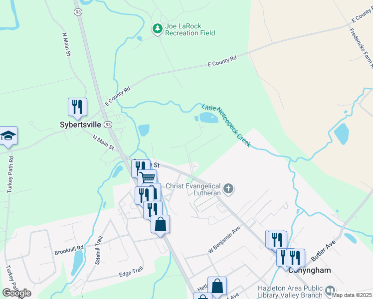 map of restaurants, bars, coffee shops, grocery stores, and more near Ackerman Lane in Sugarloaf