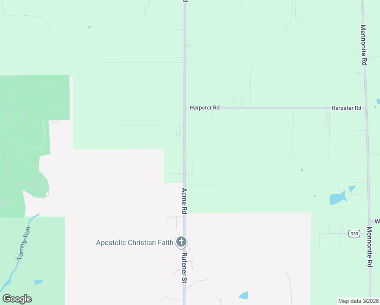 map of restaurants, bars, coffee shops, grocery stores, and more near 10035 Acme Road in Rittman