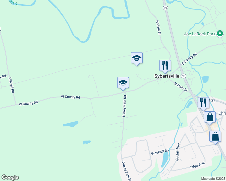 map of restaurants, bars, coffee shops, grocery stores, and more near West County Road in Sugarloaf