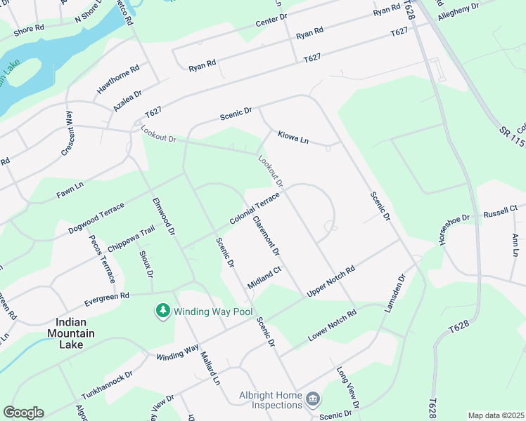 map of restaurants, bars, coffee shops, grocery stores, and more near 202 Colonial Terrace in Albrightsville