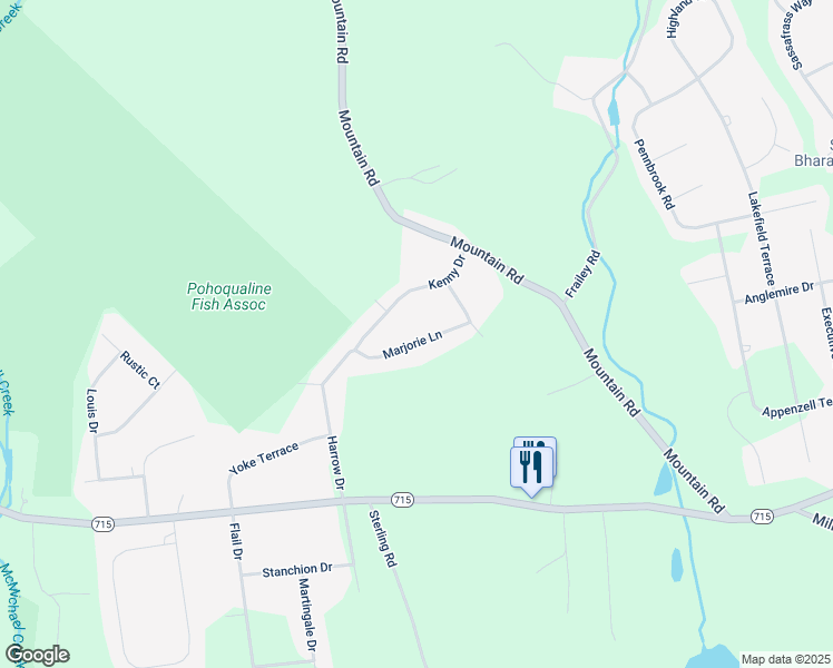 map of restaurants, bars, coffee shops, grocery stores, and more near 8606 Marjorie Lane in Stroudsburg