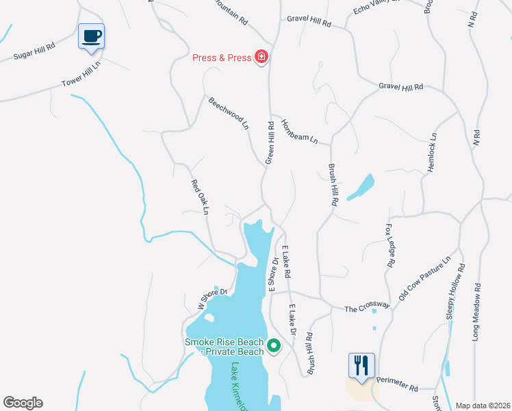 map of restaurants, bars, coffee shops, grocery stores, and more near 752 West Shore Drive in Kinnelon