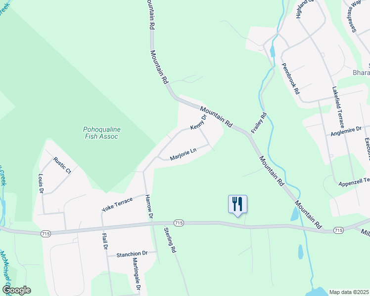 map of restaurants, bars, coffee shops, grocery stores, and more near 8606 Marjorie Lane in Stroudsburg
