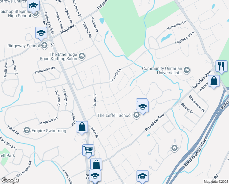 map of restaurants, bars, coffee shops, grocery stores, and more near 9 Lambert Road in White Plains
