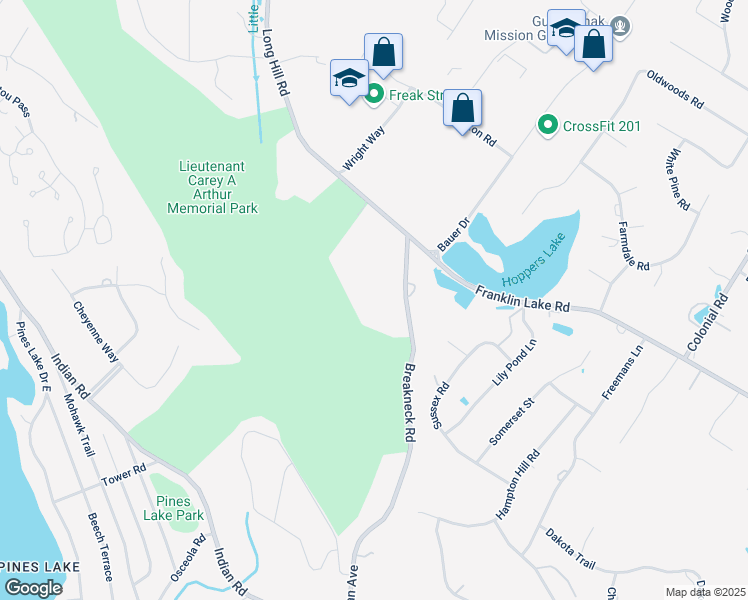 map of restaurants, bars, coffee shops, grocery stores, and more near 20 Breakneck Road in Oakland