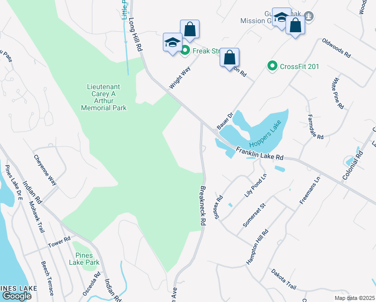 map of restaurants, bars, coffee shops, grocery stores, and more near 20 Breakneck Road in Oakland