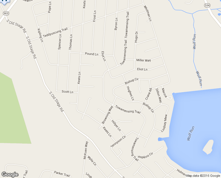 map of restaurants, bars, coffee shops, grocery stores, and more near 90 Bishop Circle in Albrightsville