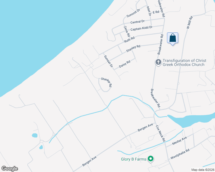 map of restaurants, bars, coffee shops, grocery stores, and more near 4200 Stanley Road in Mattituck
