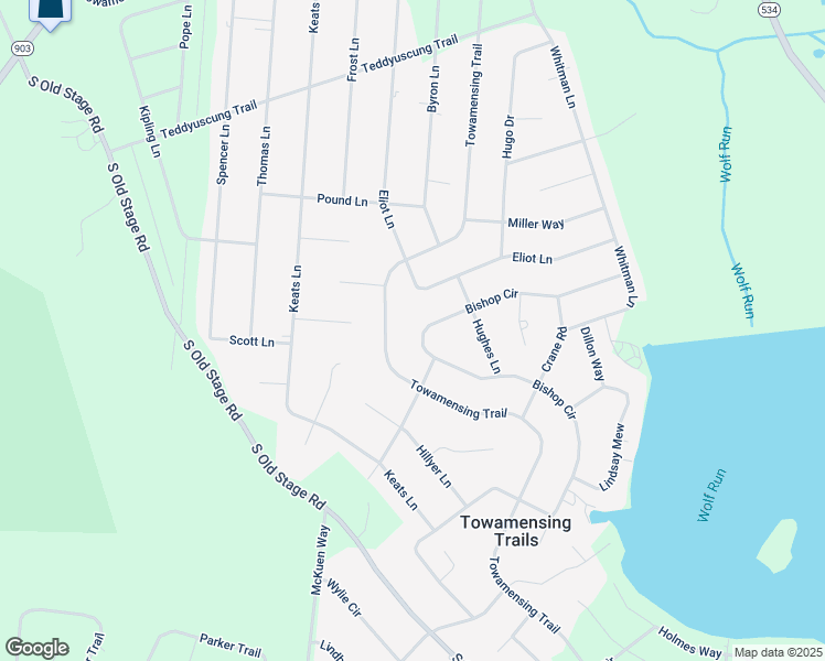 map of restaurants, bars, coffee shops, grocery stores, and more near 90 Bishop Circle in Albrightsville