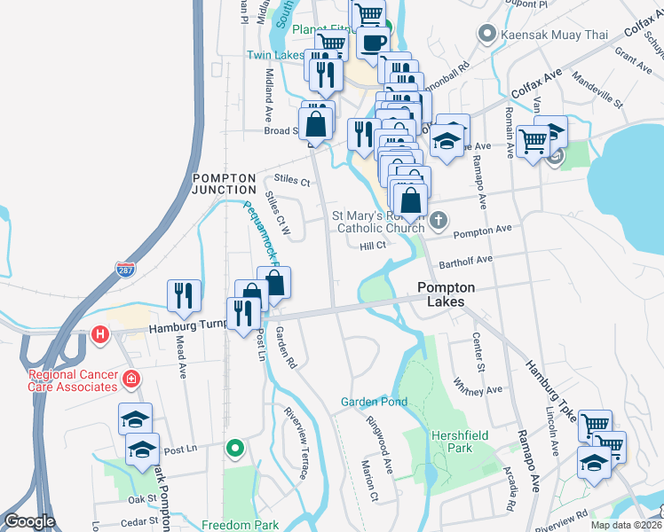 map of restaurants, bars, coffee shops, grocery stores, and more near 809 Ringwood Avenue in Pompton Lakes