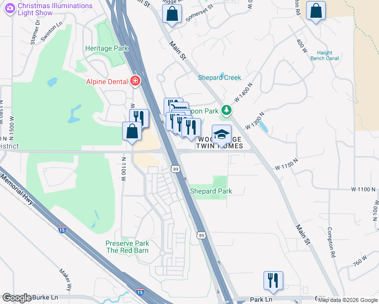 map of restaurants, bars, coffee shops, grocery stores, and more near 847 Shepard Lane in Farmington