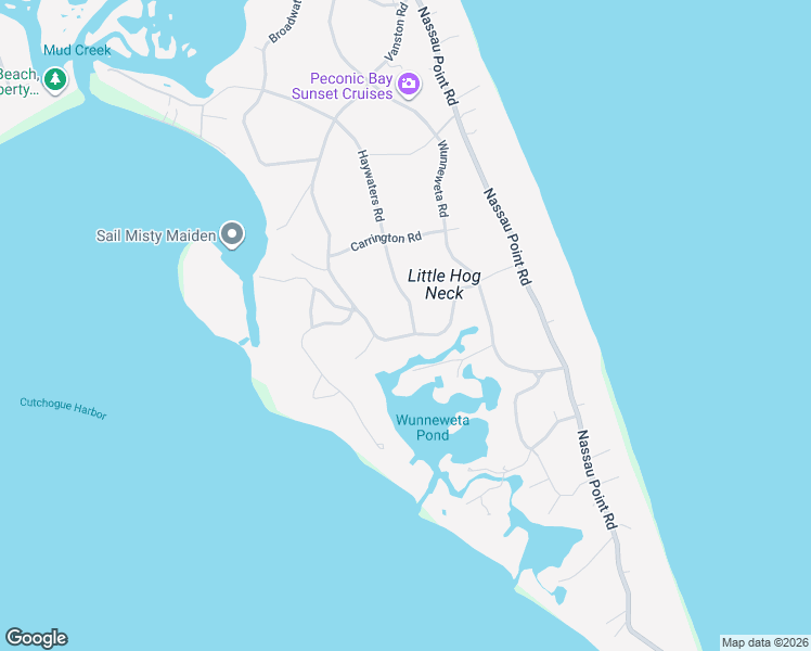 map of restaurants, bars, coffee shops, grocery stores, and more near 805 Little Peconic Bay Road in Cutchogue
