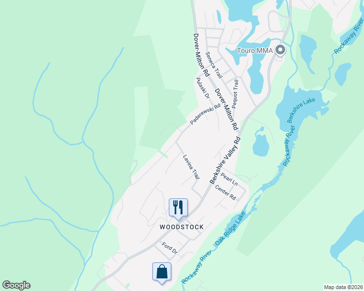 map of restaurants, bars, coffee shops, grocery stores, and more near 36 Lavina Trail in Jefferson