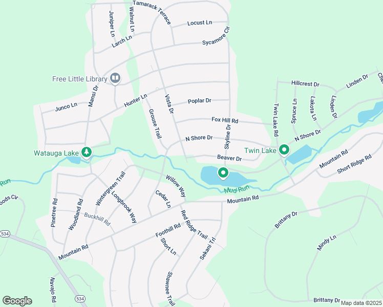 map of restaurants, bars, coffee shops, grocery stores, and more near 7 Beaver Drive in Albrightsville
