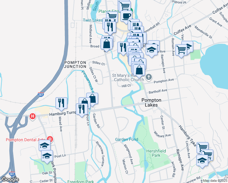 map of restaurants, bars, coffee shops, grocery stores, and more near 809 Ringwood Avenue in Pompton Lakes