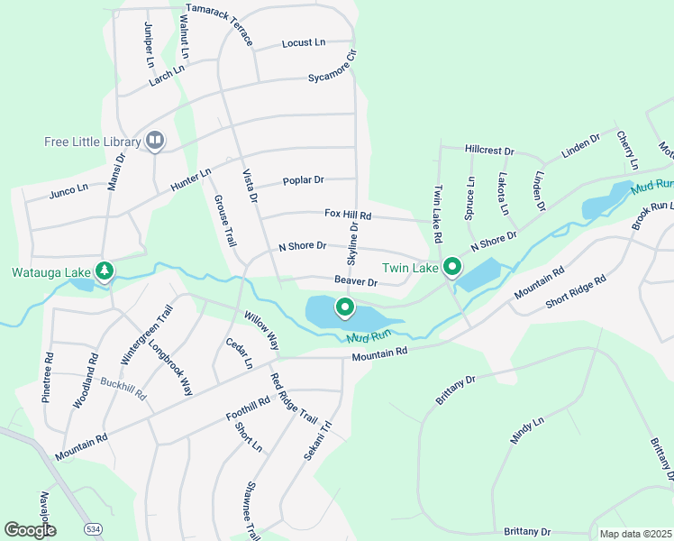 map of restaurants, bars, coffee shops, grocery stores, and more near 29 Beaver Drive in Albrightsville