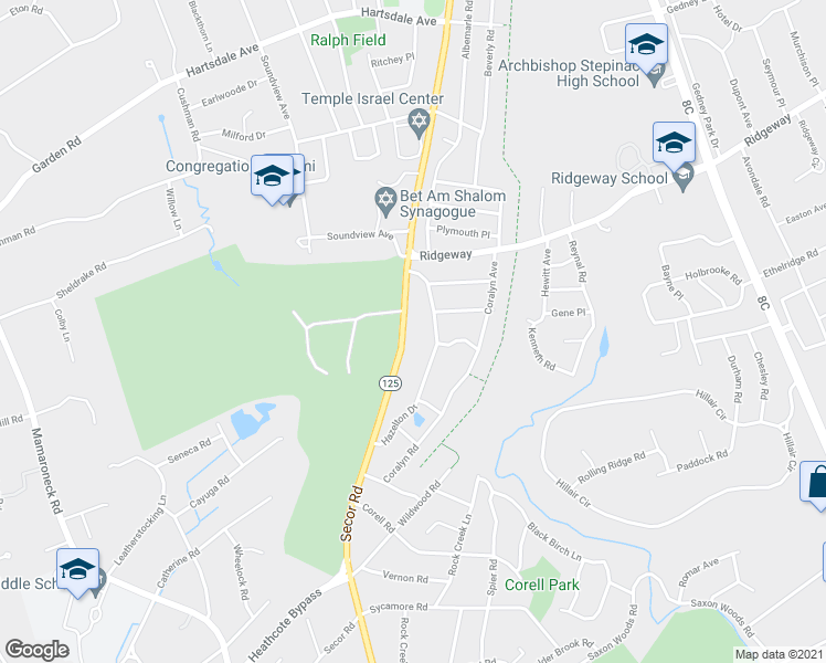 map of restaurants, bars, coffee shops, grocery stores, and more near 371 Old Mamaroneck Road in White Plains