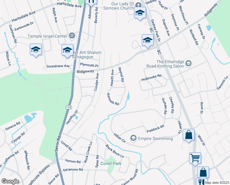 map of restaurants, bars, coffee shops, grocery stores, and more near 4 Susan Court in White Plains