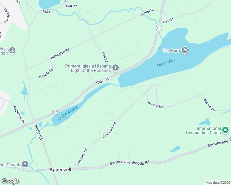 map of restaurants, bars, coffee shops, grocery stores, and more near 1139 Twin Lake Road in Stroudsburg