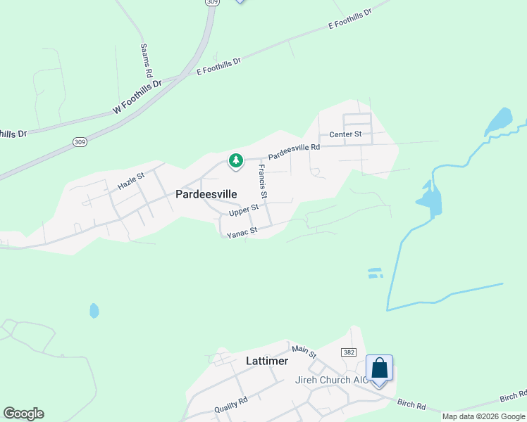 map of restaurants, bars, coffee shops, grocery stores, and more near 205 Pardeesville Road in Luzerne