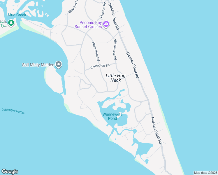 map of restaurants, bars, coffee shops, grocery stores, and more near 805 Little Peconic Bay Road in Cutchogue